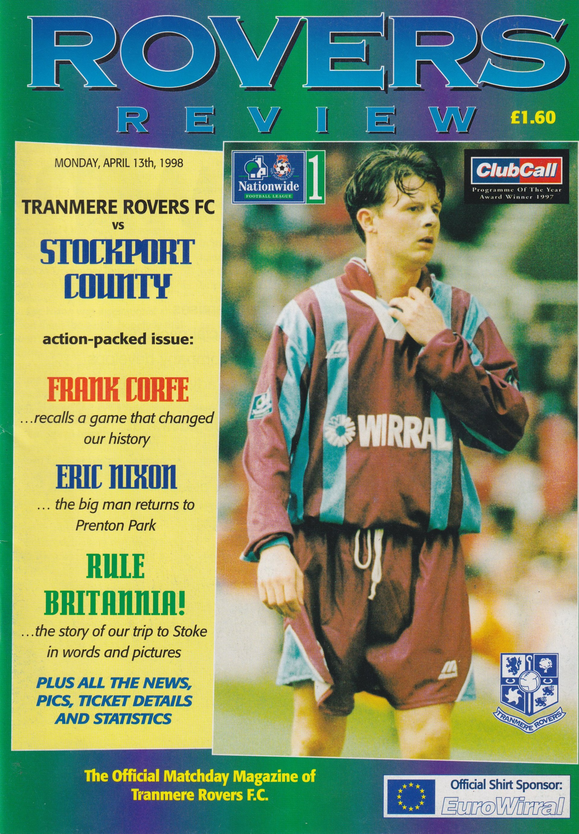 Tranmere Rovers v Stockport County match programme